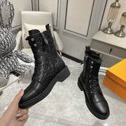 LV Citizen Flat Ranger Boot Black Monogram Cowhide