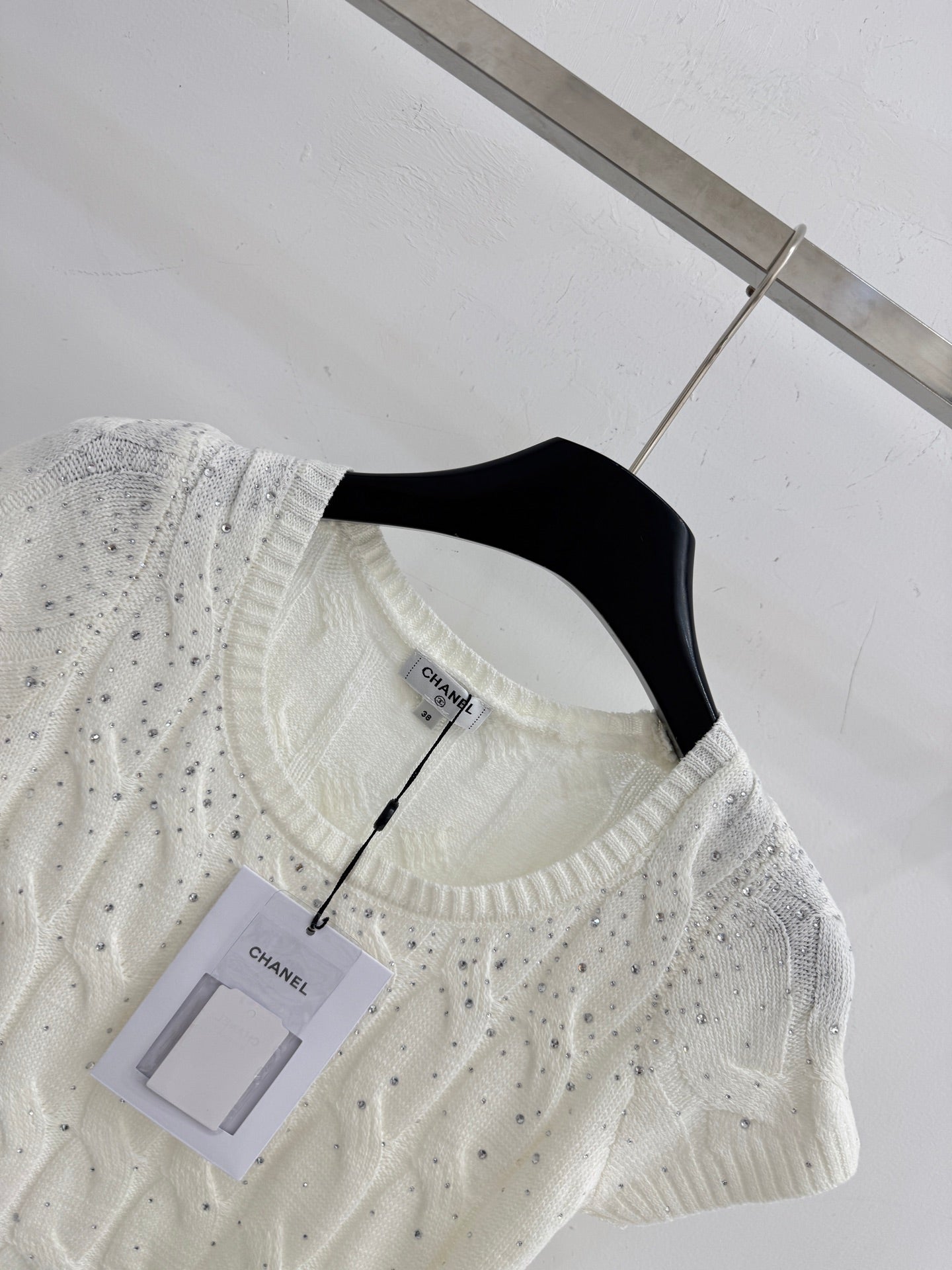 Chanel 2026 Short-sleeved Slim Fit Knit Sweater Wool Polyester 341194