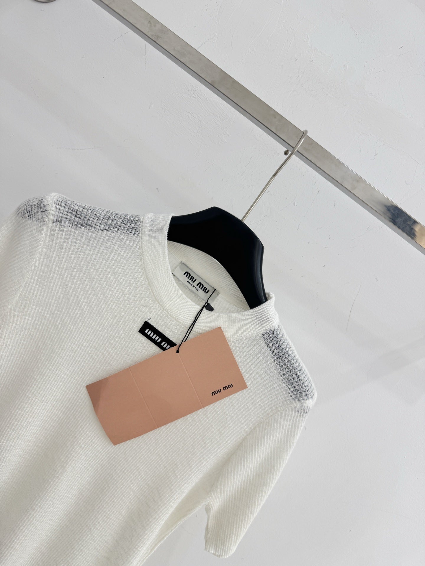 Miumiu 2026 Short-sleeved Knit Top Cotton 376693