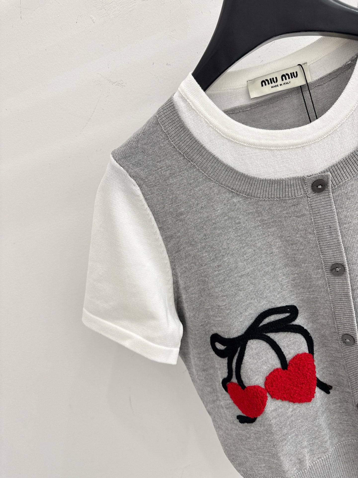 MiuMiu 2026 Shirt Grey White Wool 642725
