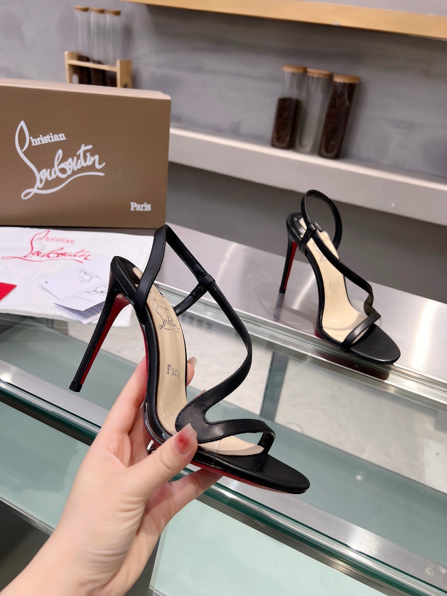 CL Rosalie 105mm Sandals Leather and PVC 251036