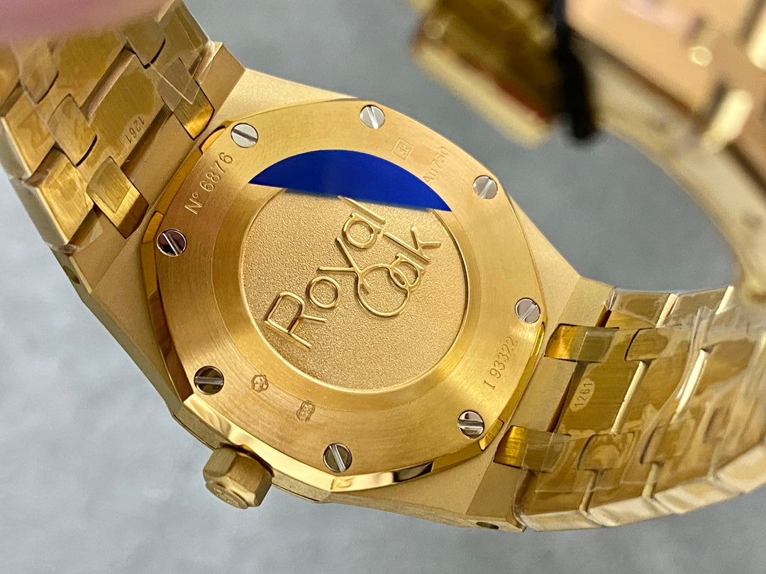 Audemars Piguet Royal Oak Lady 33mm Gold Case White Dial Diamond Bezel