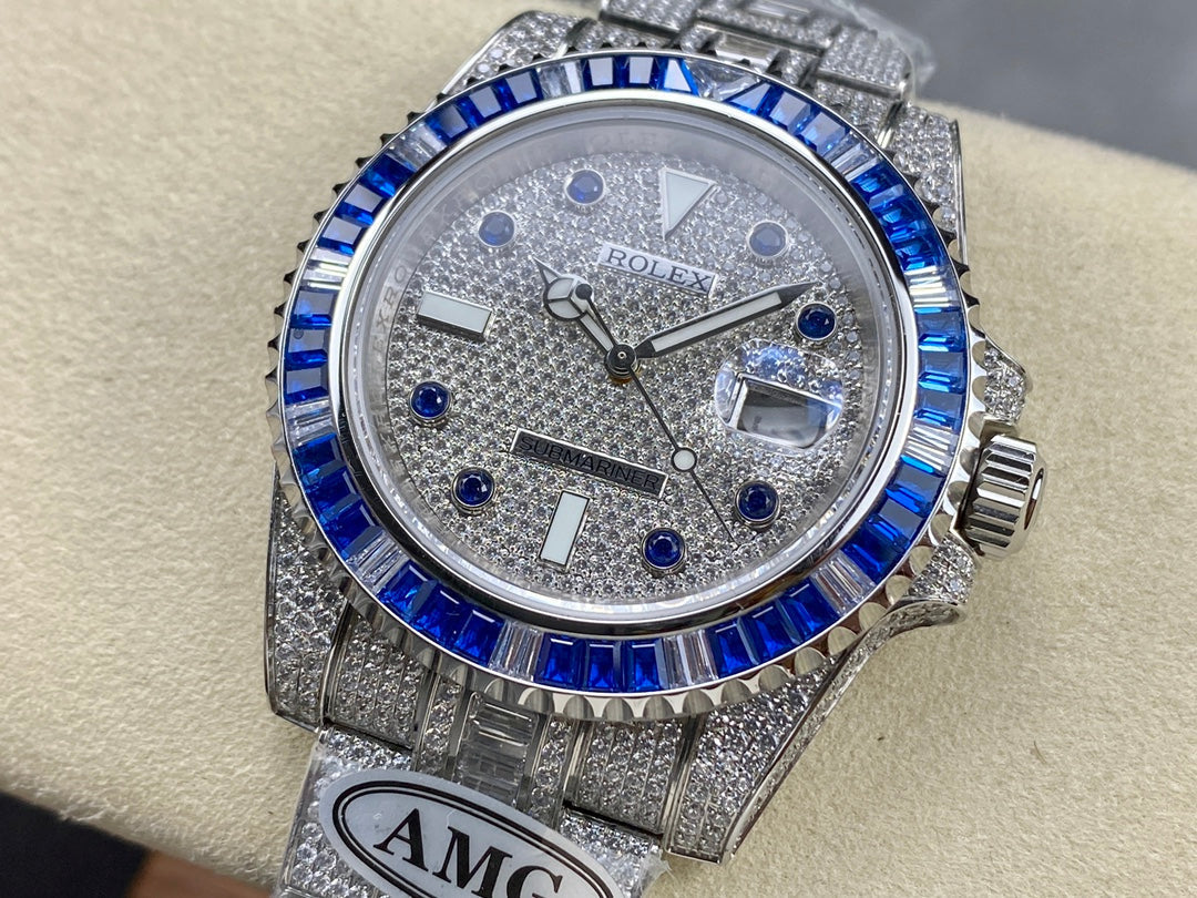 Rolex Submariner Date Blue Full Diamond