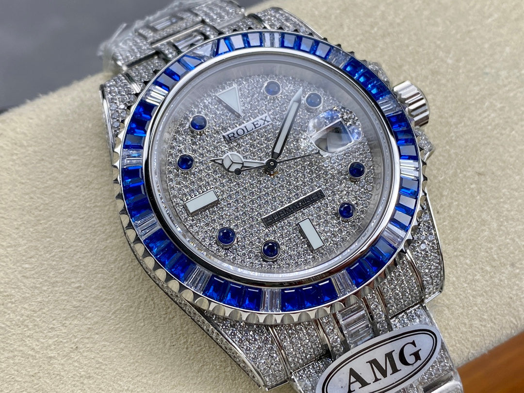 Rolex Submariner Date Blue Full Diamond