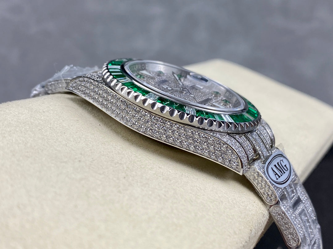Rolex Submariner Date Green Full Diamond