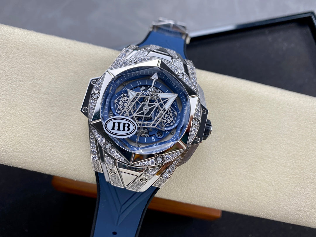 Hublot Big Bang Sang Bleu II Titanium Blue Pavé 45mm Watch