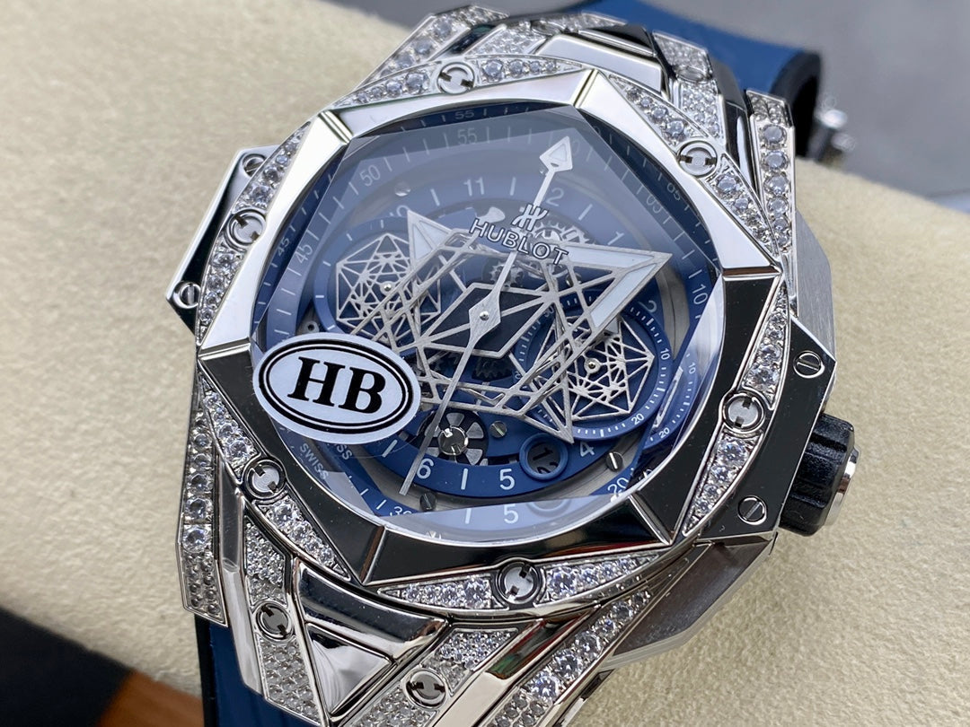 Hublot Big Bang Sang Bleu II Titanium Blue Pavé 45mm Watch