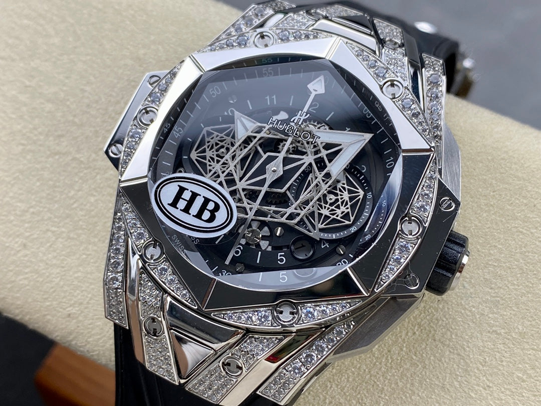 Hublot Big Bang Sang Bleu II Titanium Black Pavé 45mm Watch