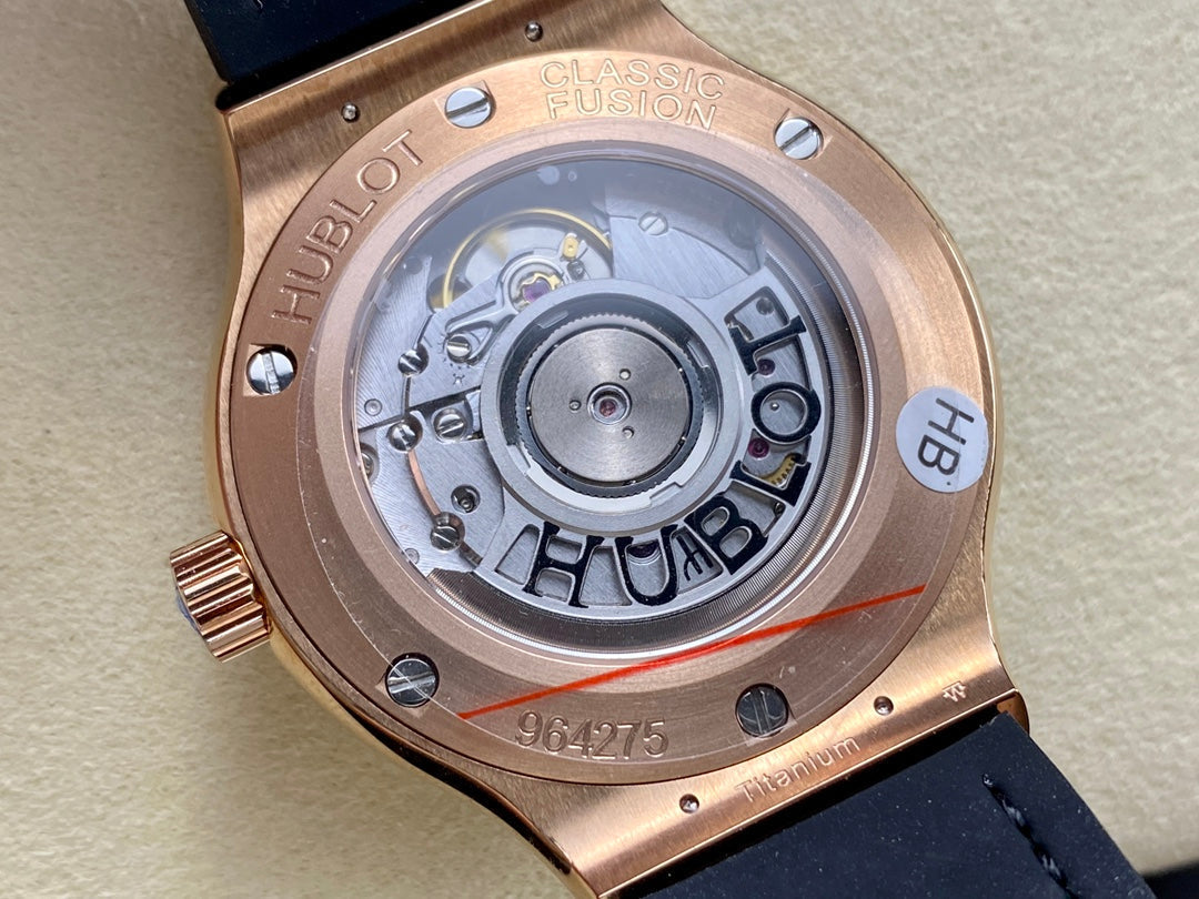 Hublot Classic Fusion 38mm Rose Gold Green Dial Green Leather Strap