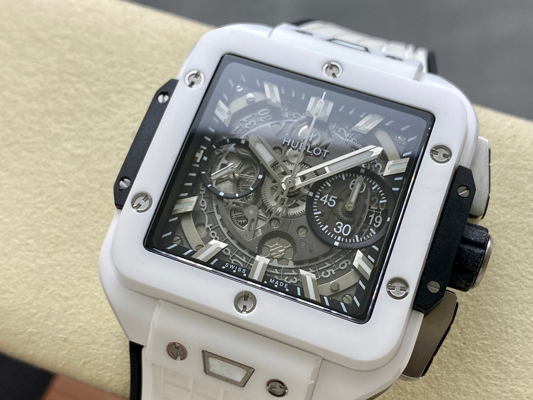 Hublot Square Bang Unico White Ceramic 42mm Watch