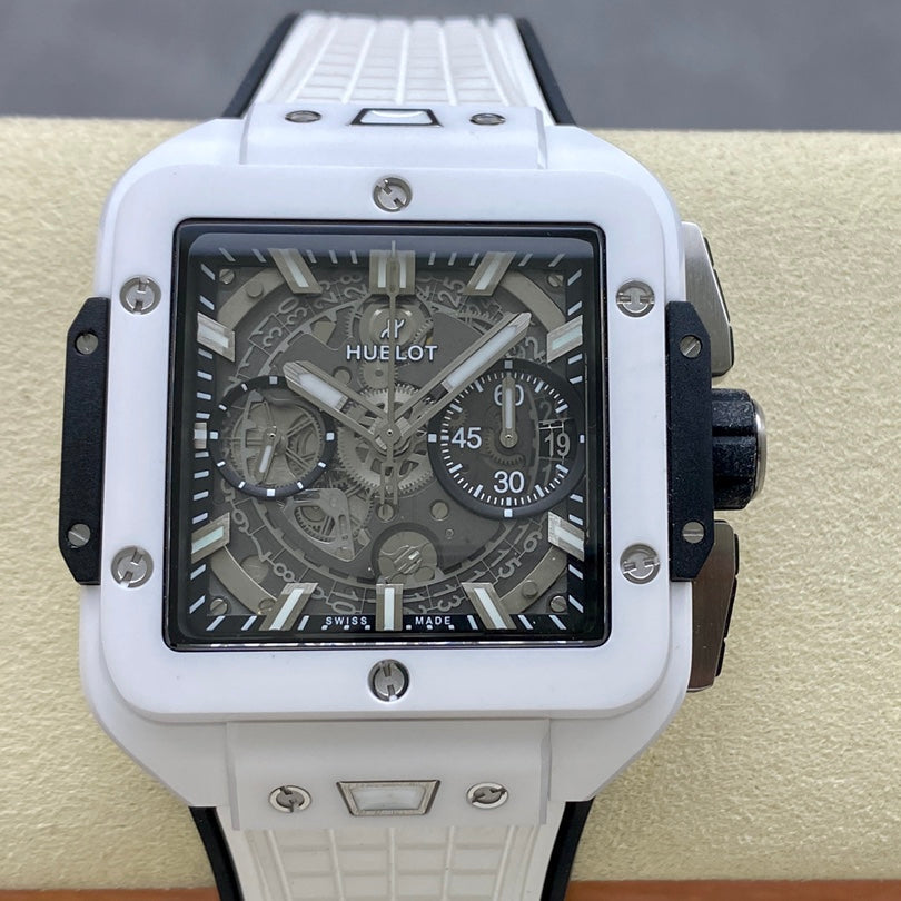 Hublot Square Bang Unico White Ceramic 42mm Watch
