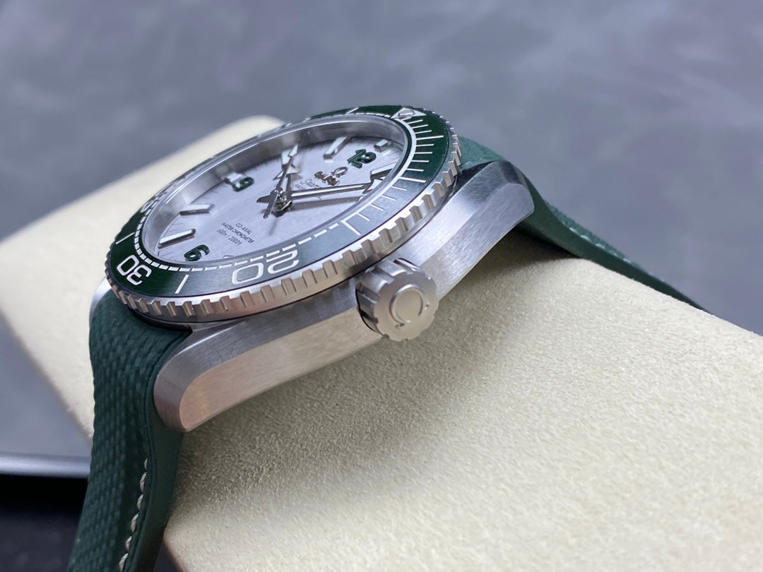 Omega Seamaster Planet Ocean 600M Co-Axial Master Chronometer Grey Dial Green Strap
