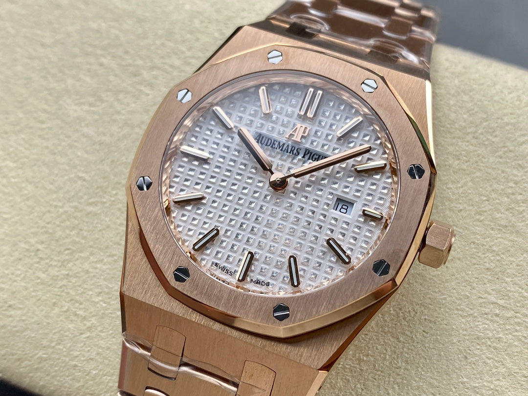 Audemars Piguet Royal Oak Lady 33mm Rose Gold White Dial
