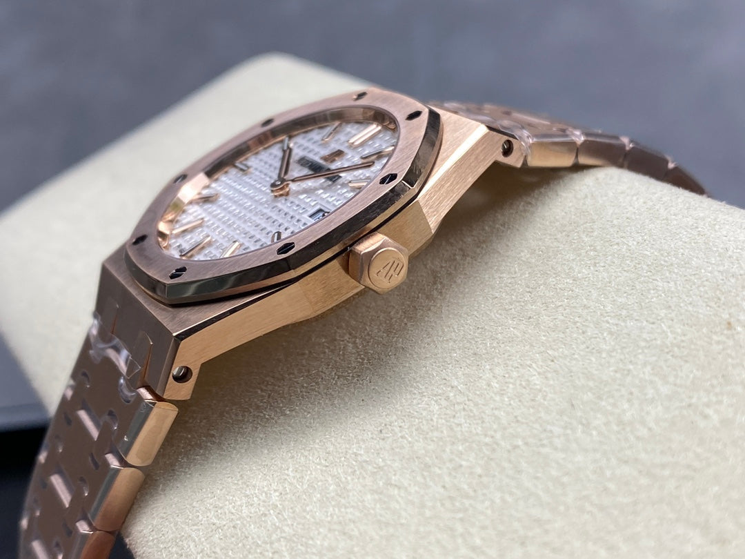 Audemars Piguet Royal Oak Lady 33mm Rose Gold White Dial