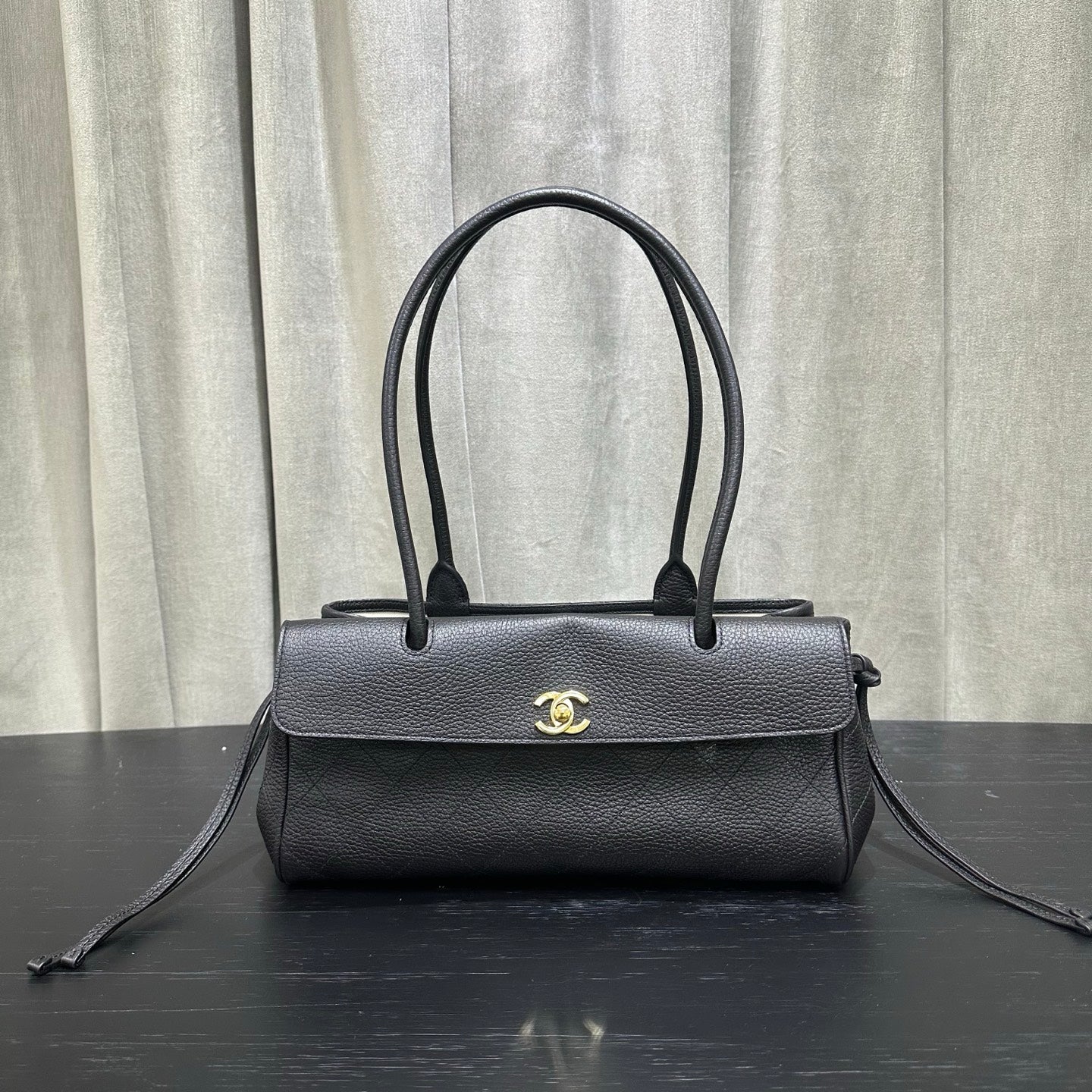 Chanel 2026 Shopping Bag 33cm Black Grained Calfskin