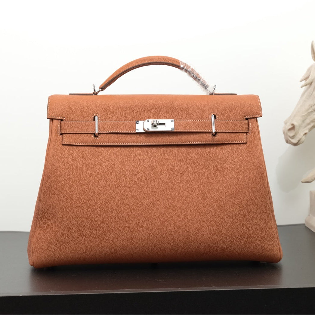 Hermes 2026 Maxi Kelly 42cm Bag Golden Brown Togo Leather 284501