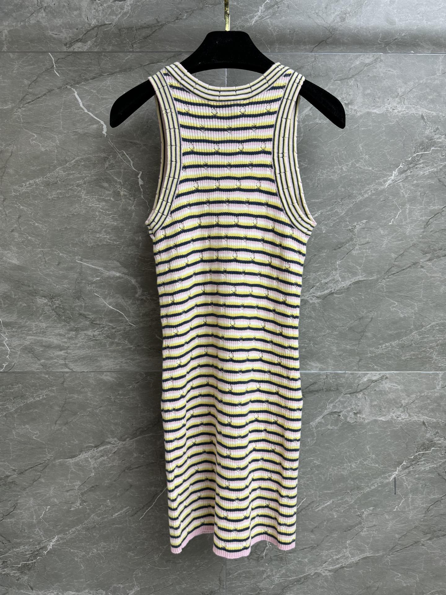 CC 2025 Dress  Pink Yellow mix Black Tencel