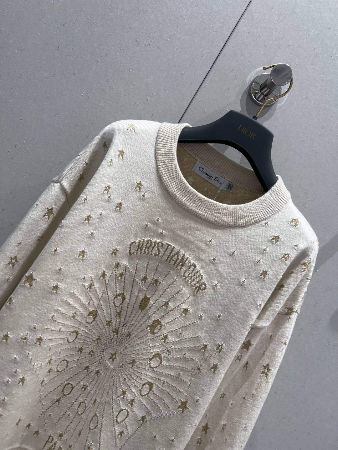 CD Star Sweater Beige Cashmere Jacquard 209709