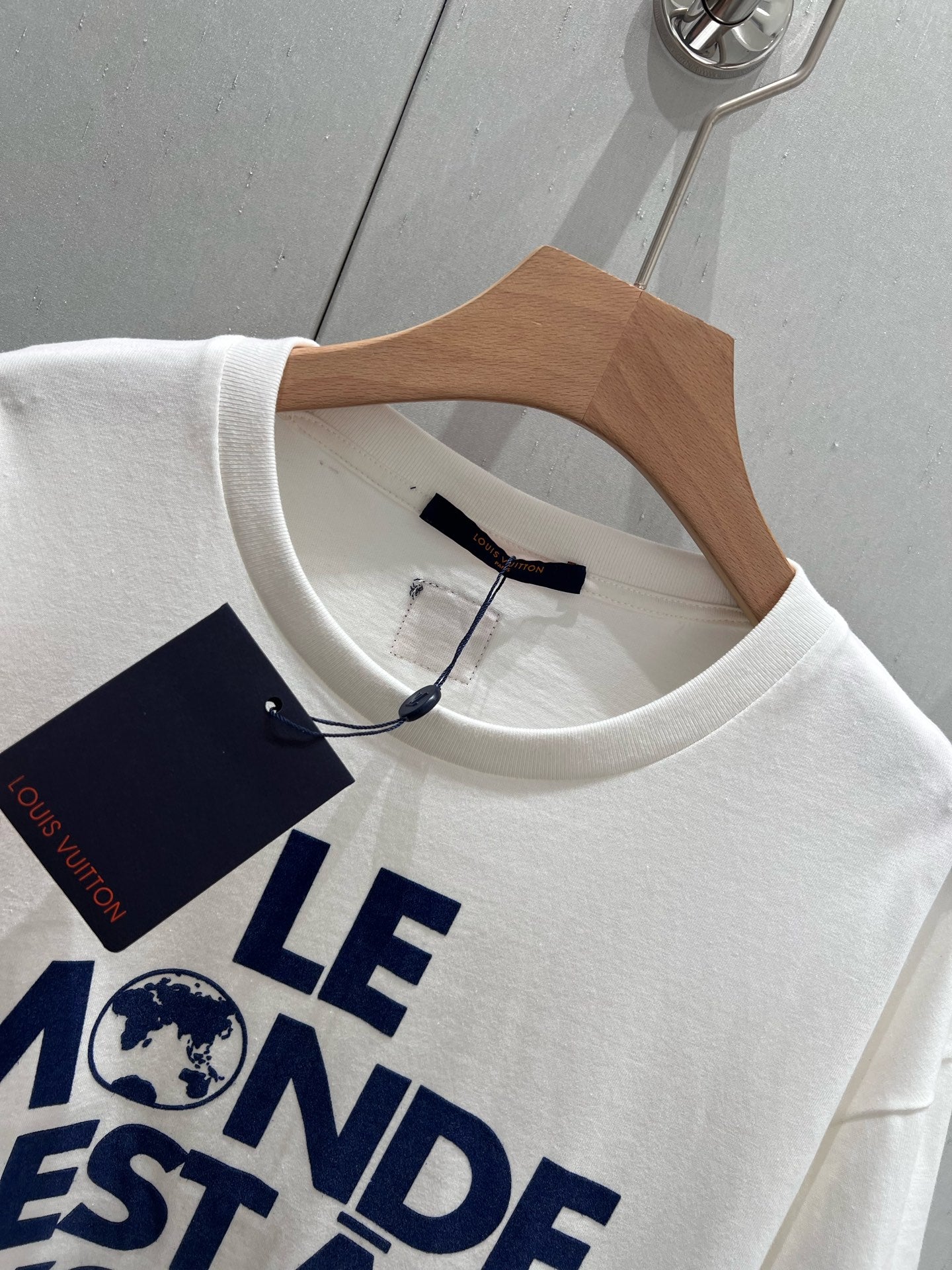 LV 25  T-shirt White Mix Blue Cotton 210315