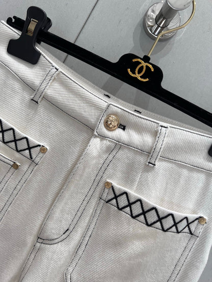 CC 25 Straight Jeans White Cotton
