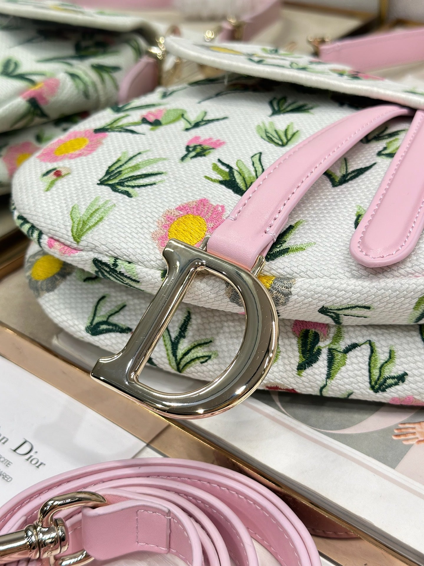 Dior 2026 Saddle Bag 25.5cm Canvas Leather 288072