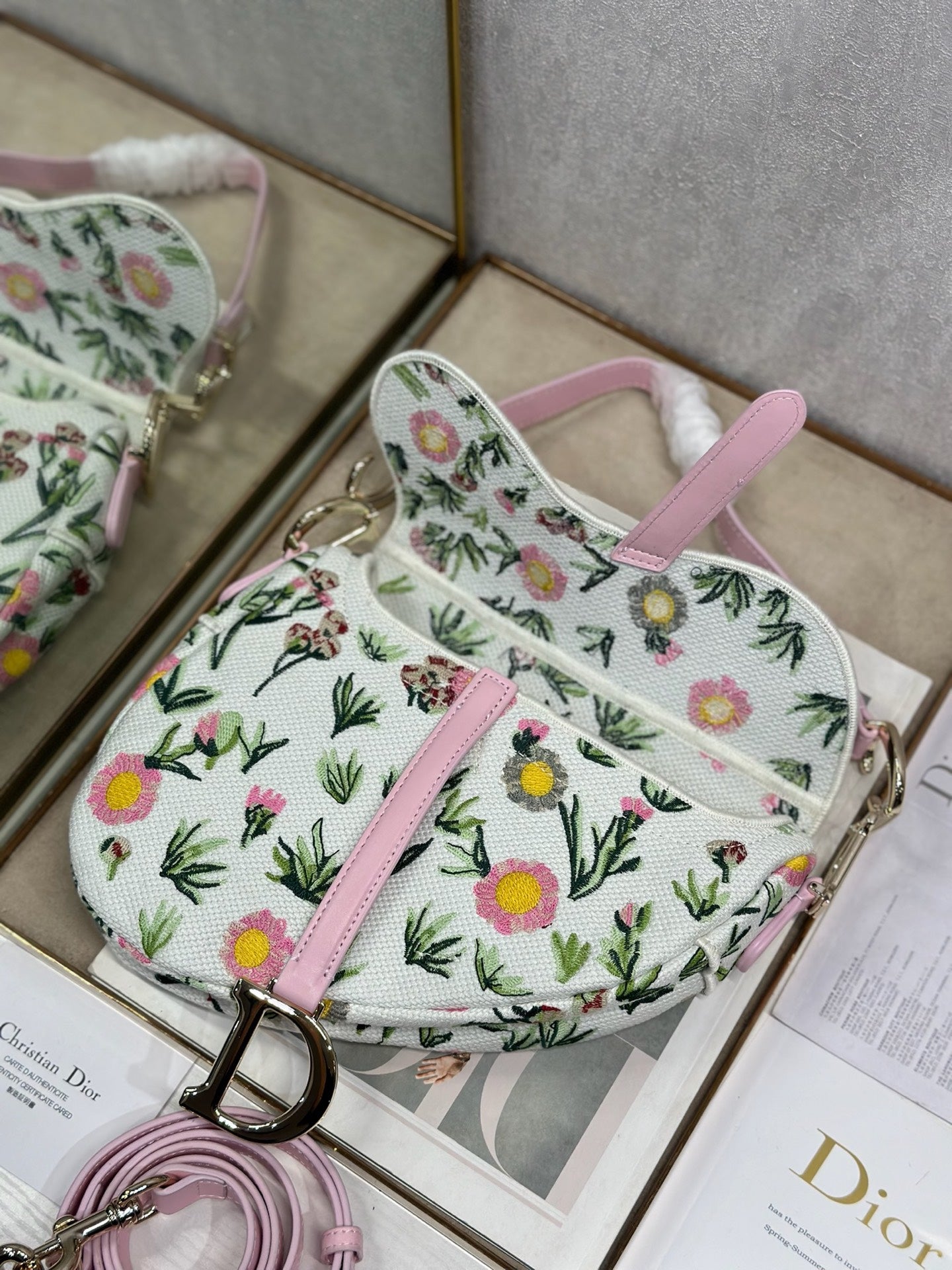 Dior 2026 Saddle Bag 25.5cm Canvas Leather 288072
