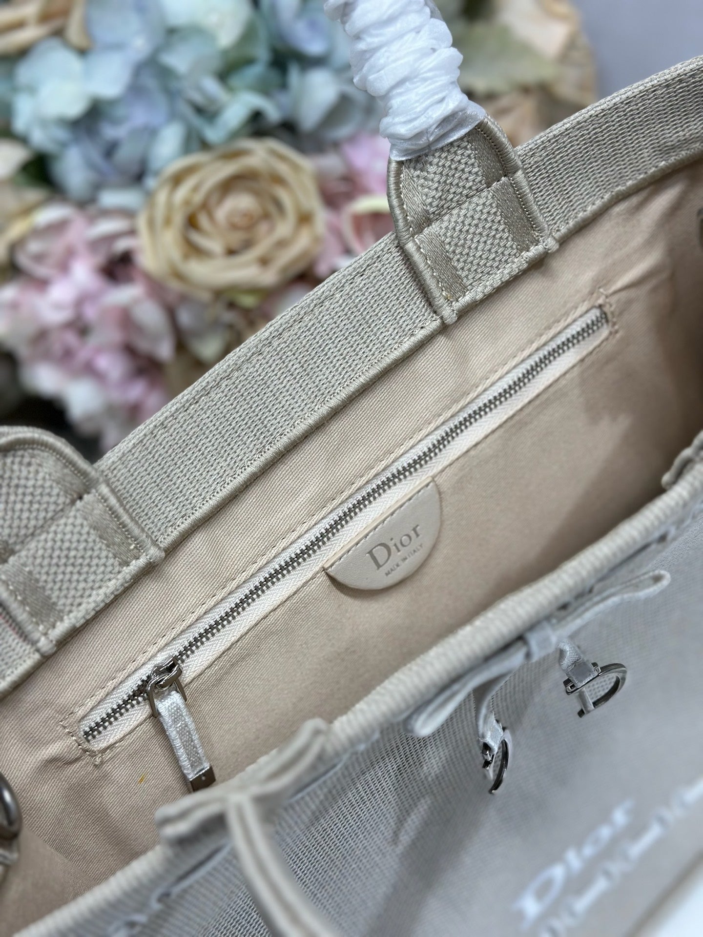 Dior 2026 Book Tote Bag Beige mix White Canvas 290893