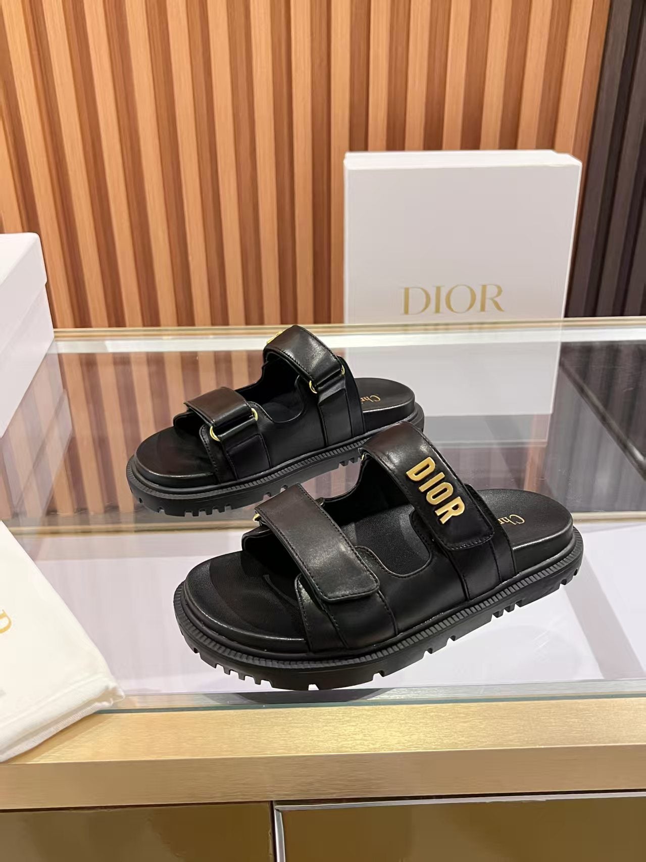 CD Dioract Slide Lambskin and Canvas 242450