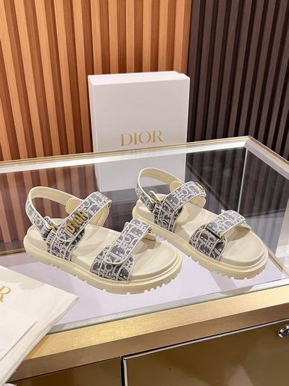 CD Dioract Sandal Monogram Canvas Fabric 242452