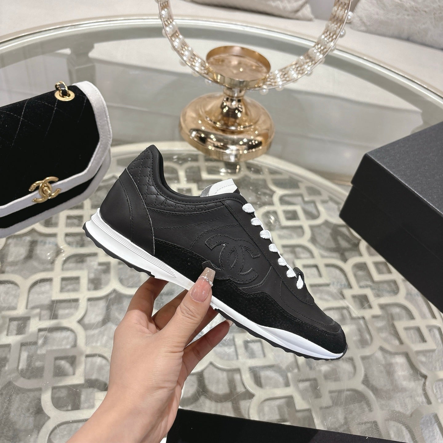 CC 25C Traines Black Calfskin & Suede 213313