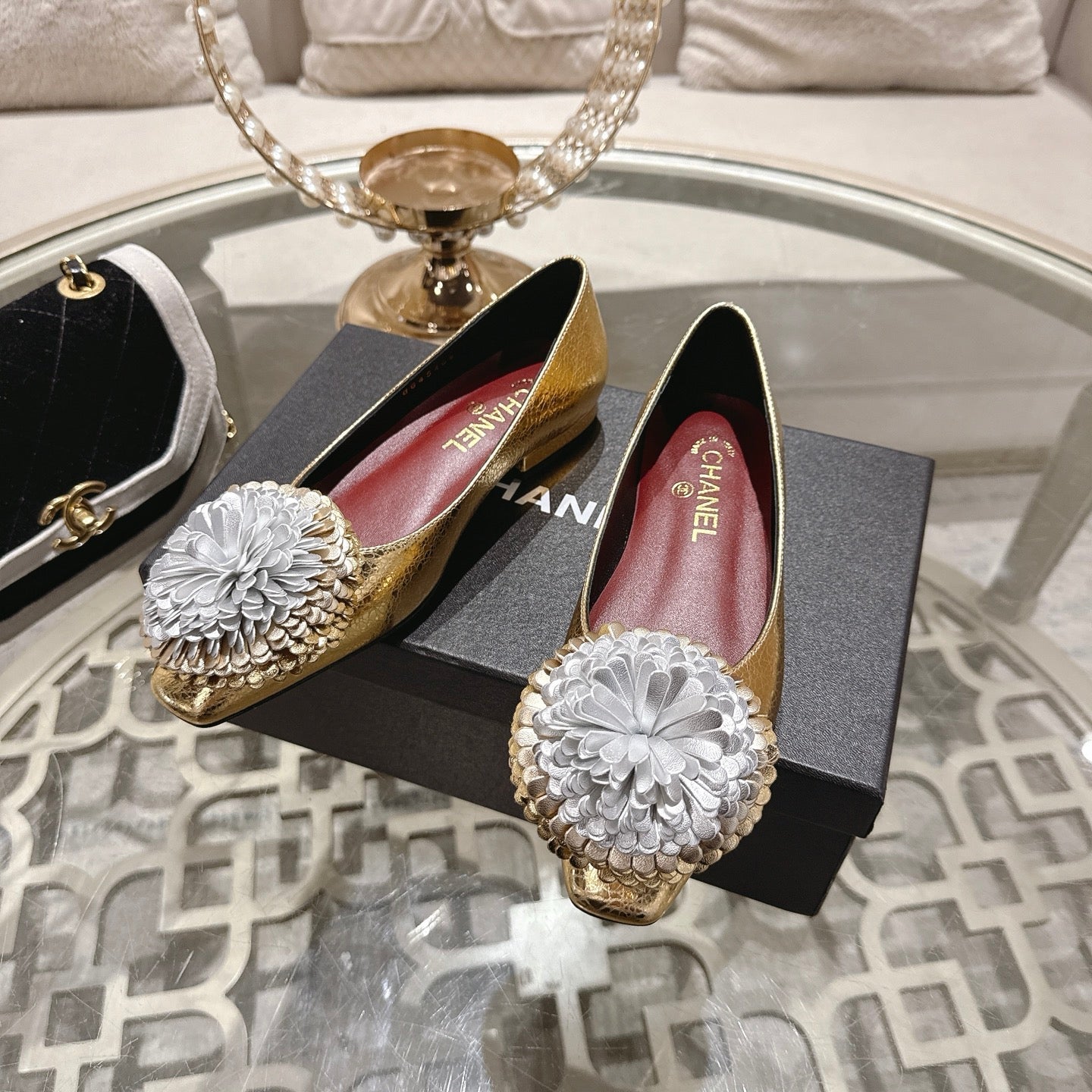 CC 26s Floral Ballet Flats Sheepskin