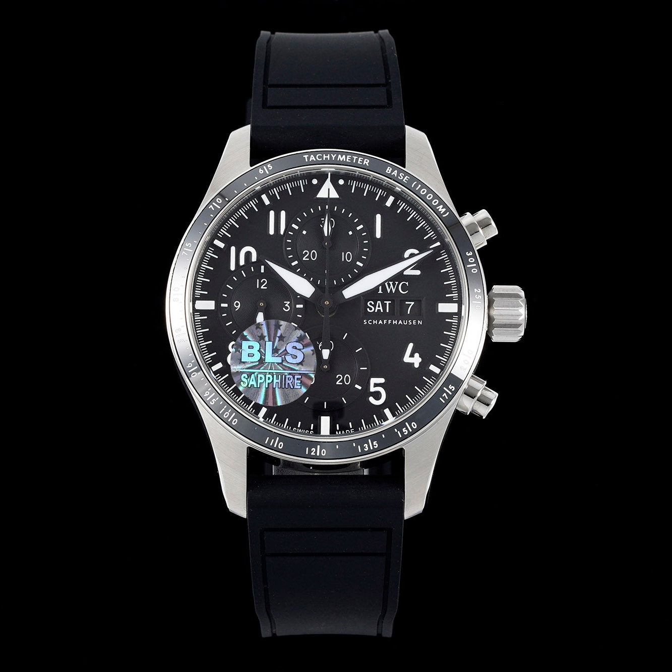 IWC Pilot 41mm Black Dial Steel Case Rubber Strap