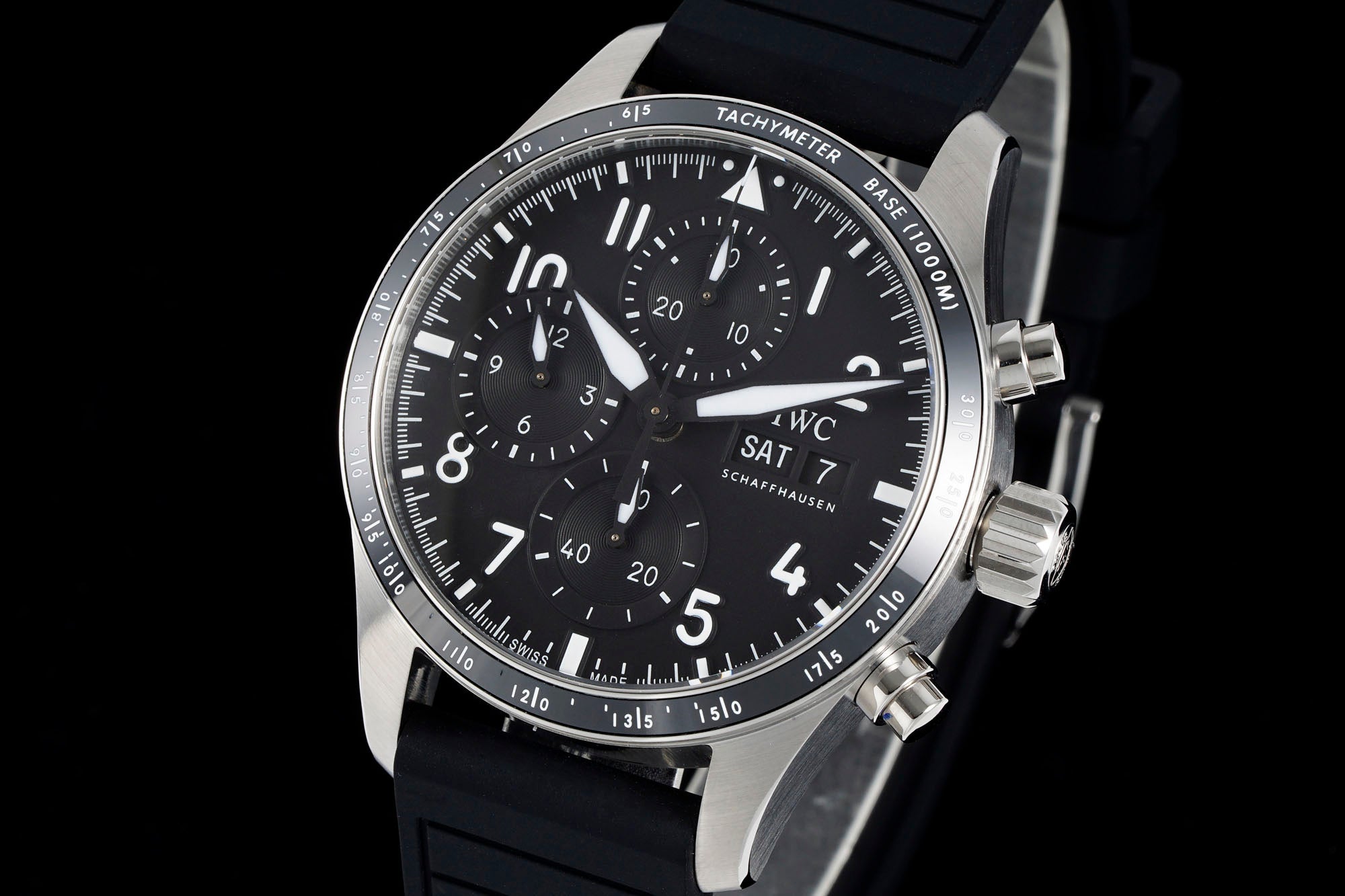 IWC Pilot 41mm Black Dial Steel Case Rubber Strap