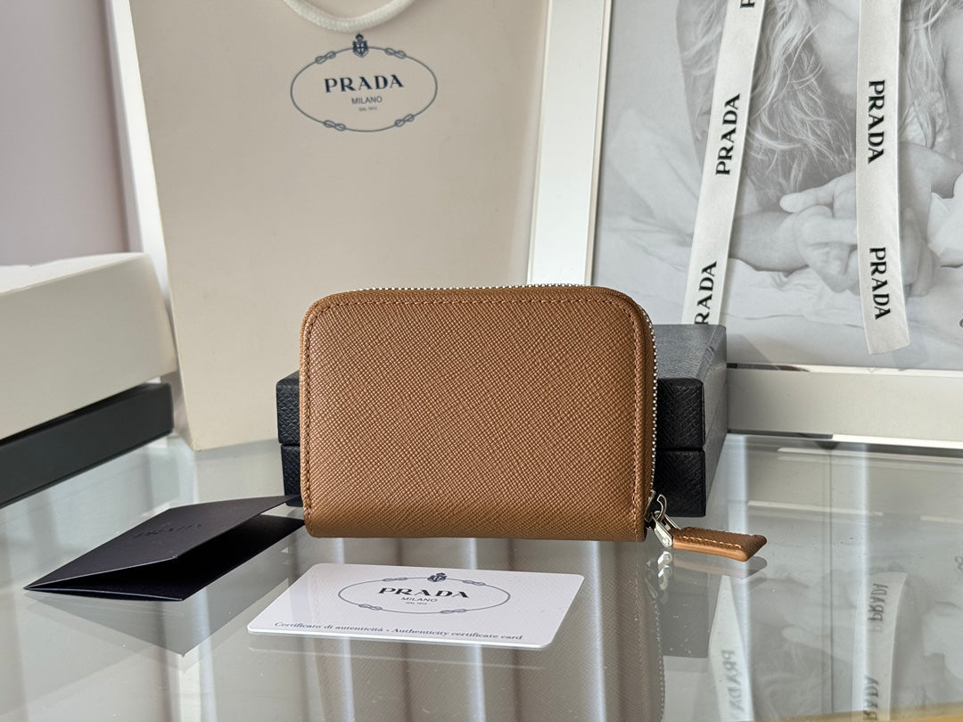 Prada 2026 Cardholder Zipper Bag 10cm Calfskin