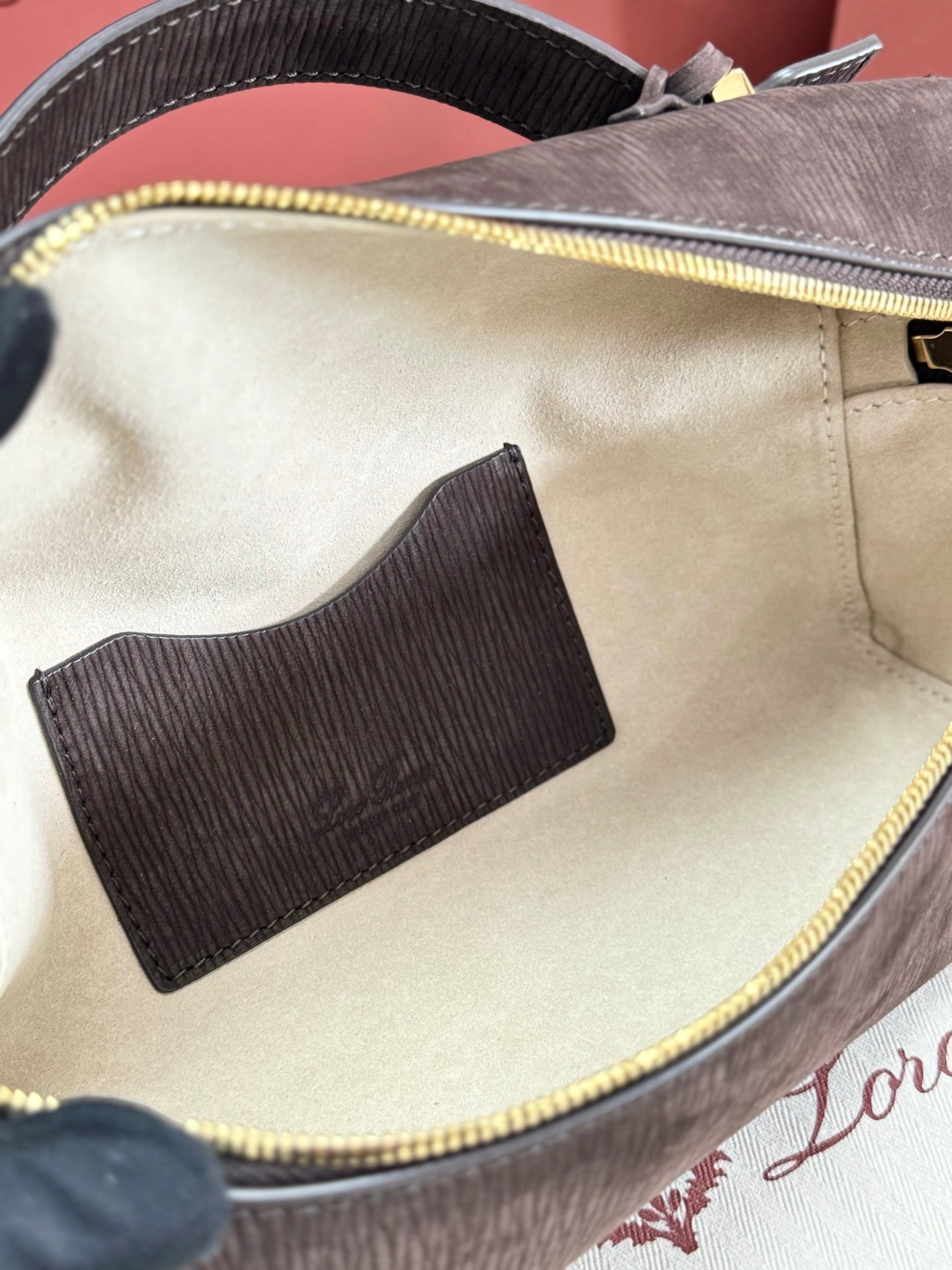 LP 2026 Extra Bag L23 Dark Chocolate Licorice Calfskin With Gold Hardware