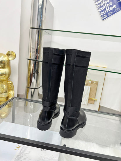 D-Major Boot In Black Stretch Wool And Lambskin 107721