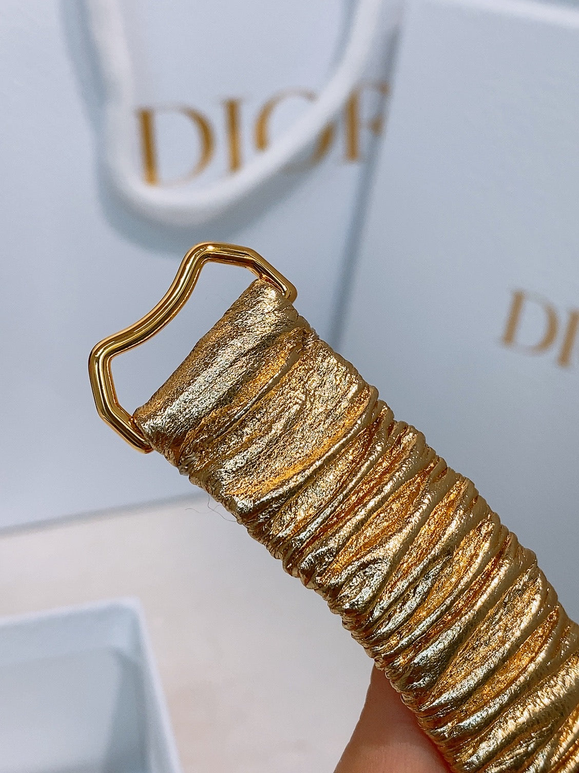 Dior Ruffled Belt 20mm Lambskin 201208