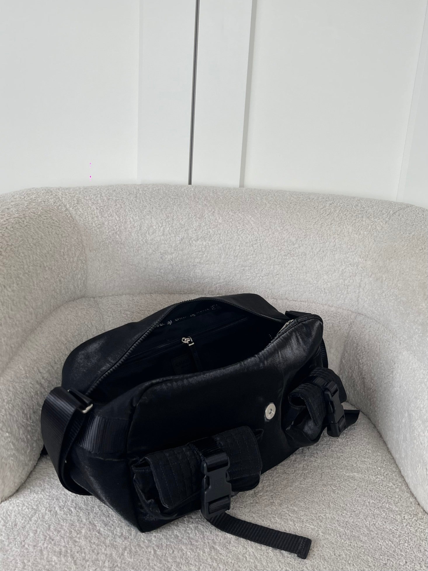 Chanel 2026 Vintage Sport Dynamite Bag 37cm Black Nylon Fabric