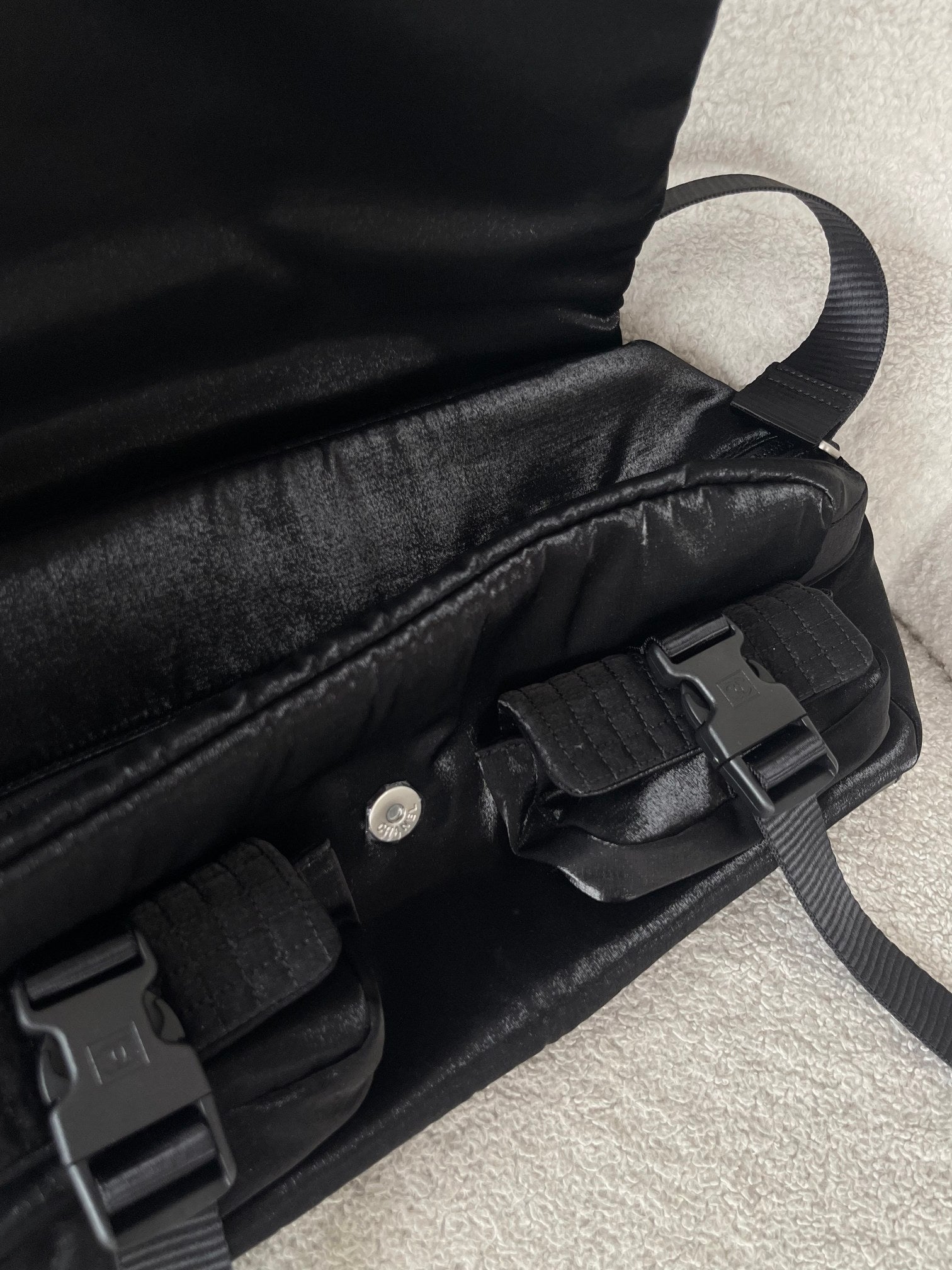 Chanel 2026 Vintage Sport Dynamite Bag 37cm Black Nylon Fabric
