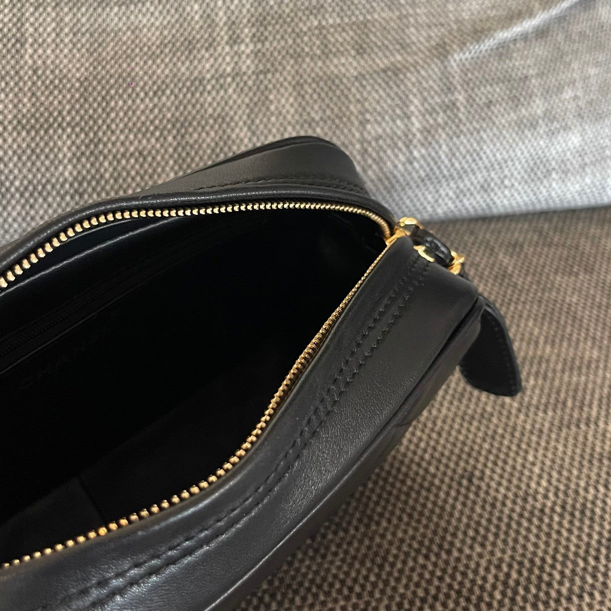 Chanel 2026 Quilted CC Diamond Camera Bag 23cm Black Calfskin