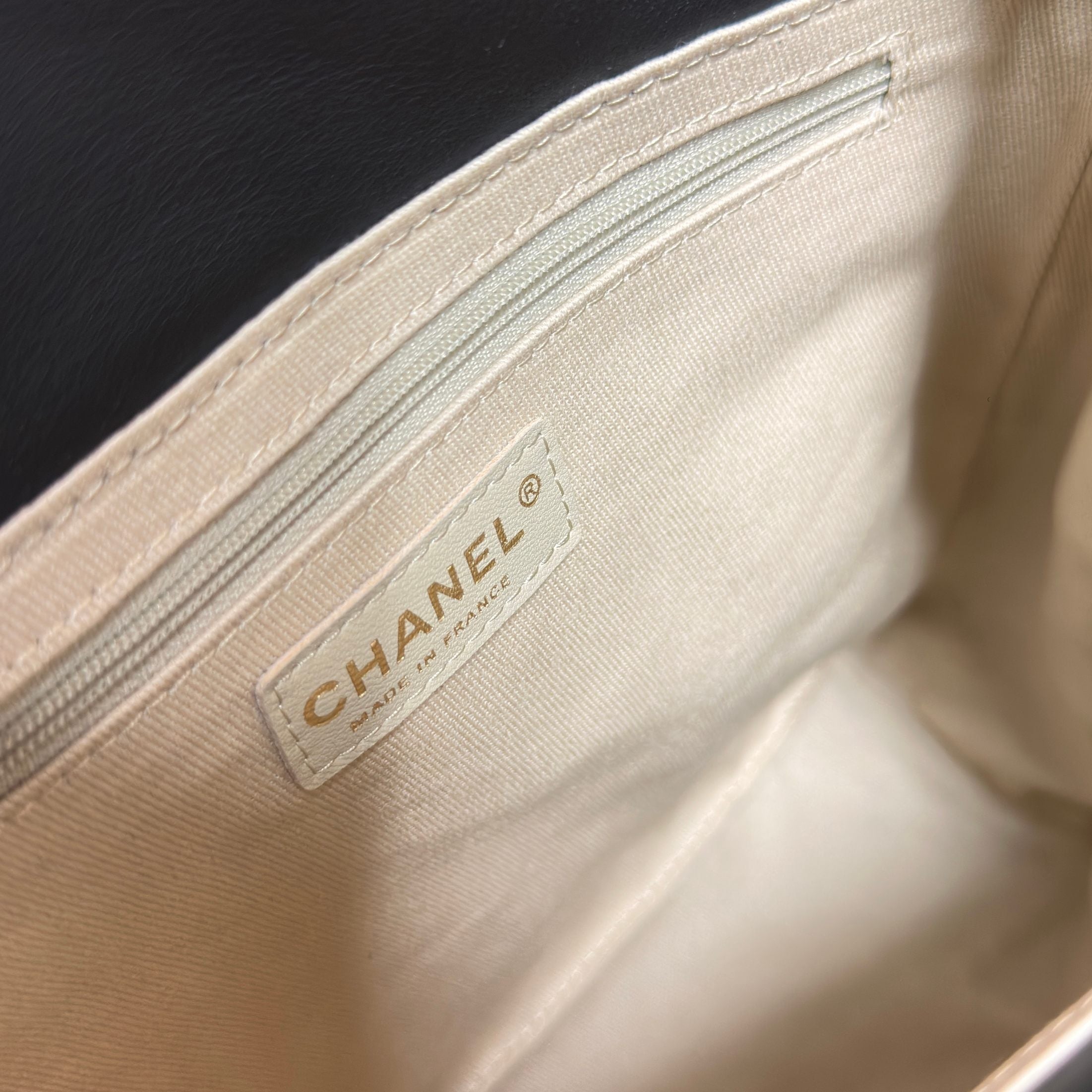 Chanel 2026 Camellia Letter Reversible Tote Bag 25cm Black White Leather