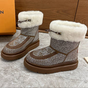 LV 2026 Cortina Ankle Boot Silver Brown White Silver Sequin Wool 594927