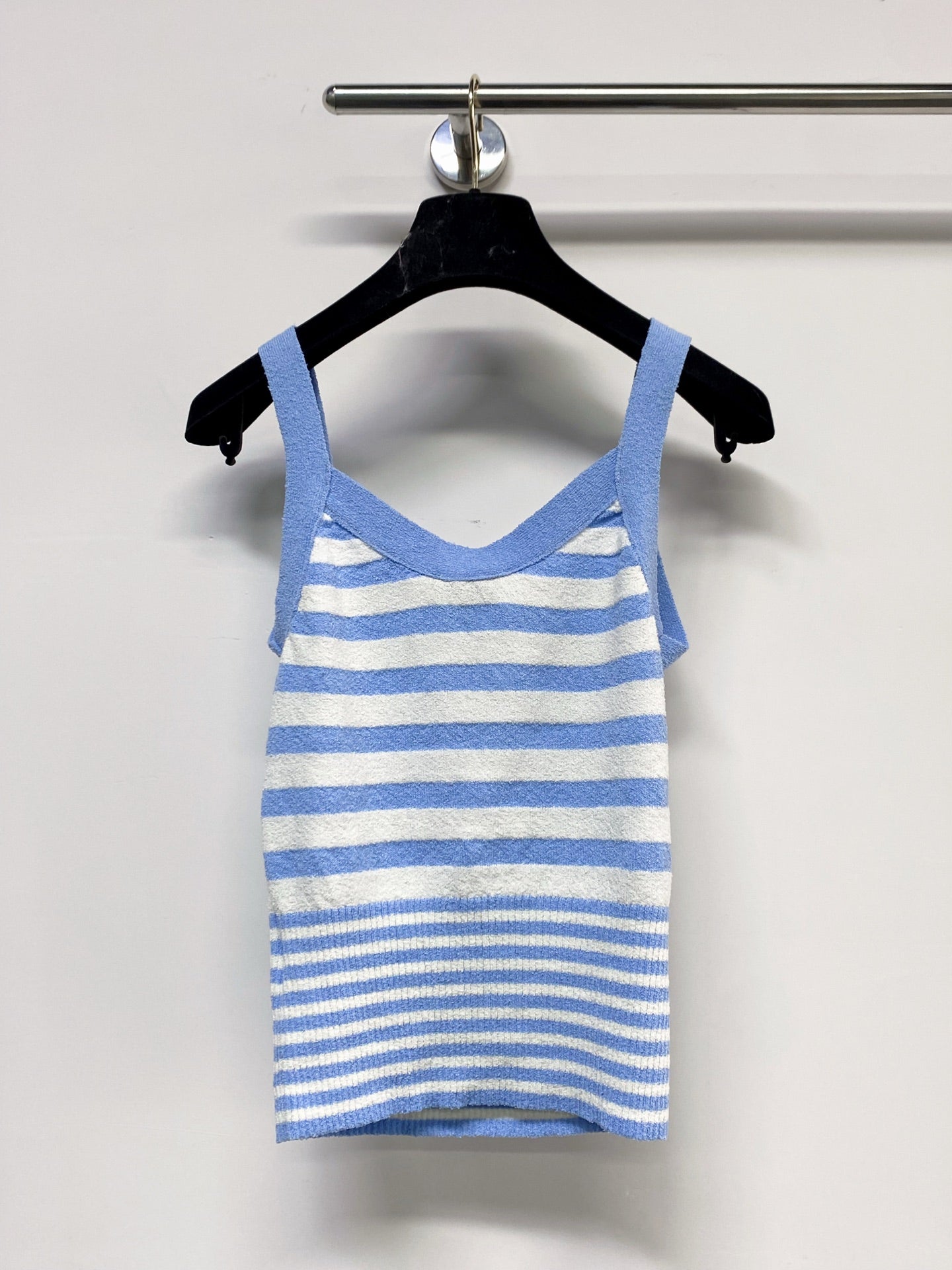 Chanel 2026 Striped Vest Blue And White Wool