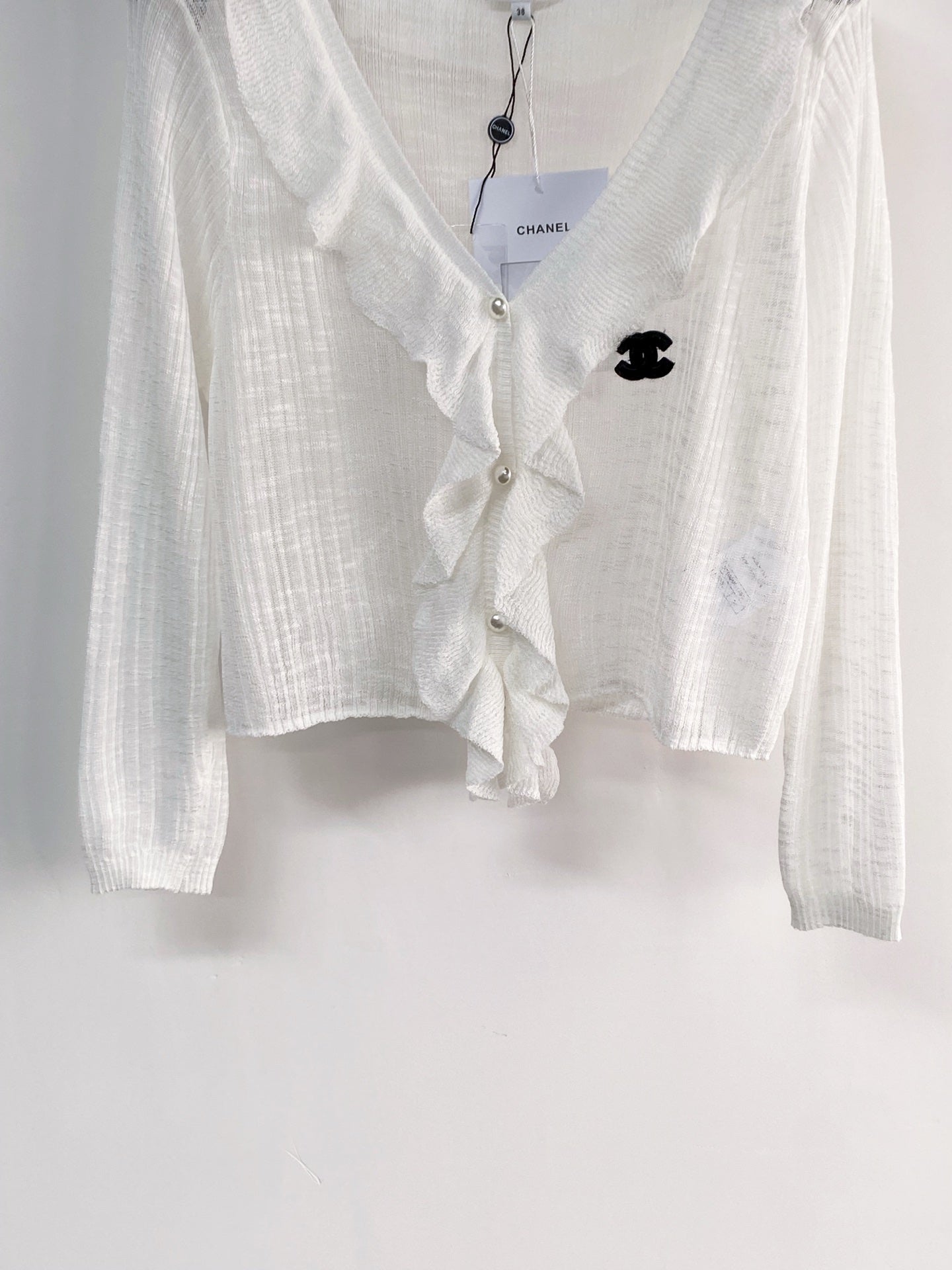 Chanel 2026 Cardigan White Cotton Polyamide 166815