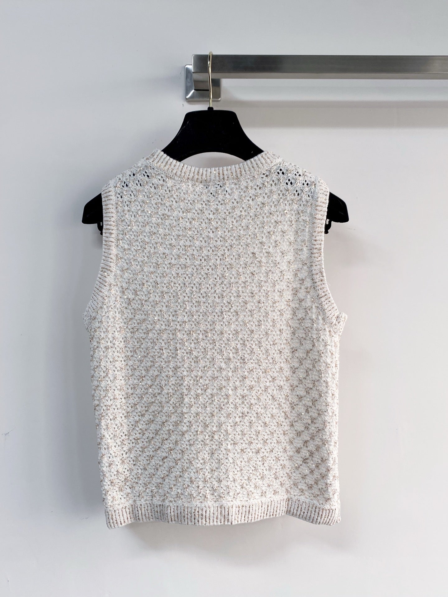 Chanel 2026 Knit Tank Top Off-white Wool 166807