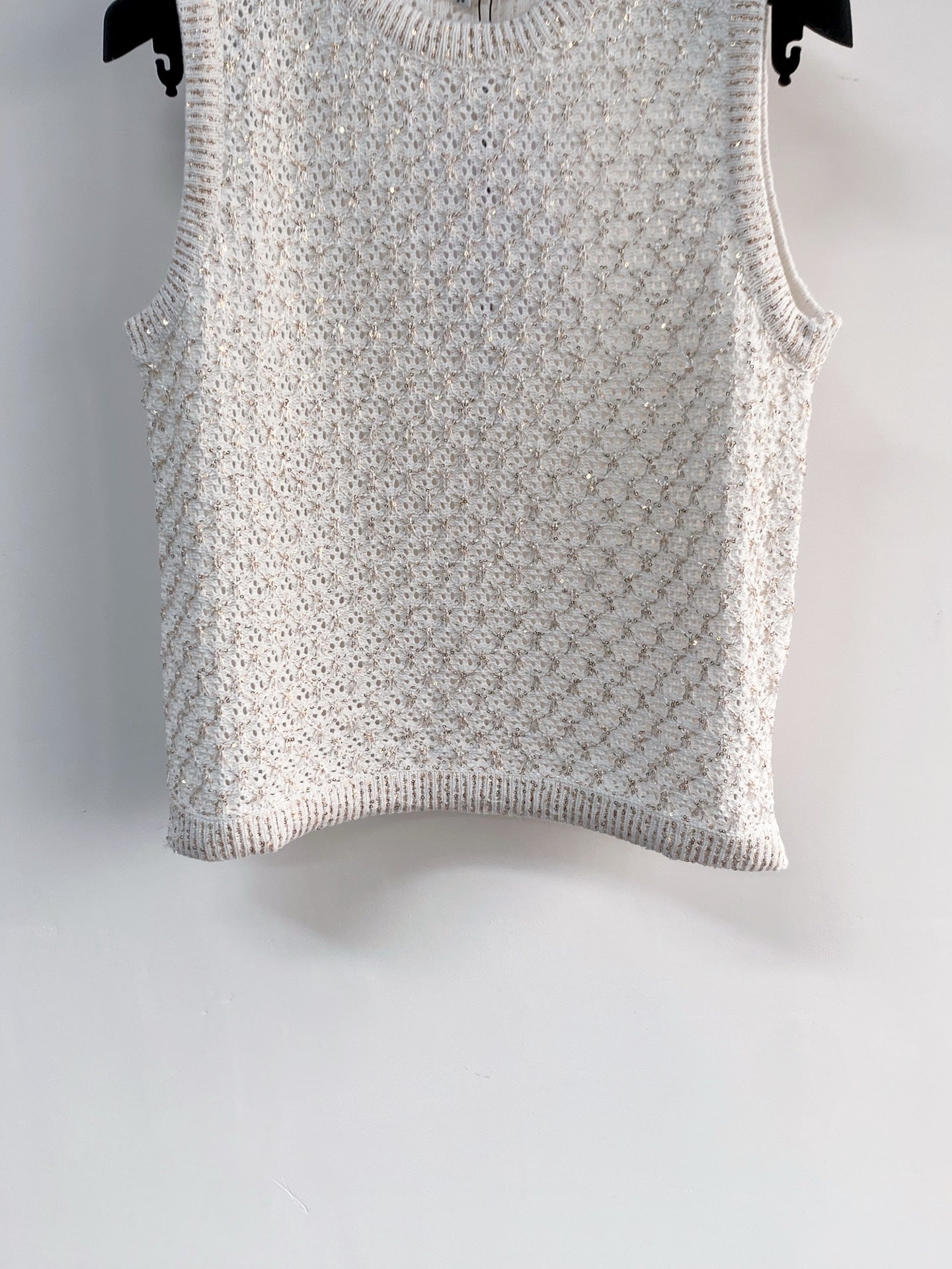Chanel 2026 Knit Tank Top Off-white Wool 166807