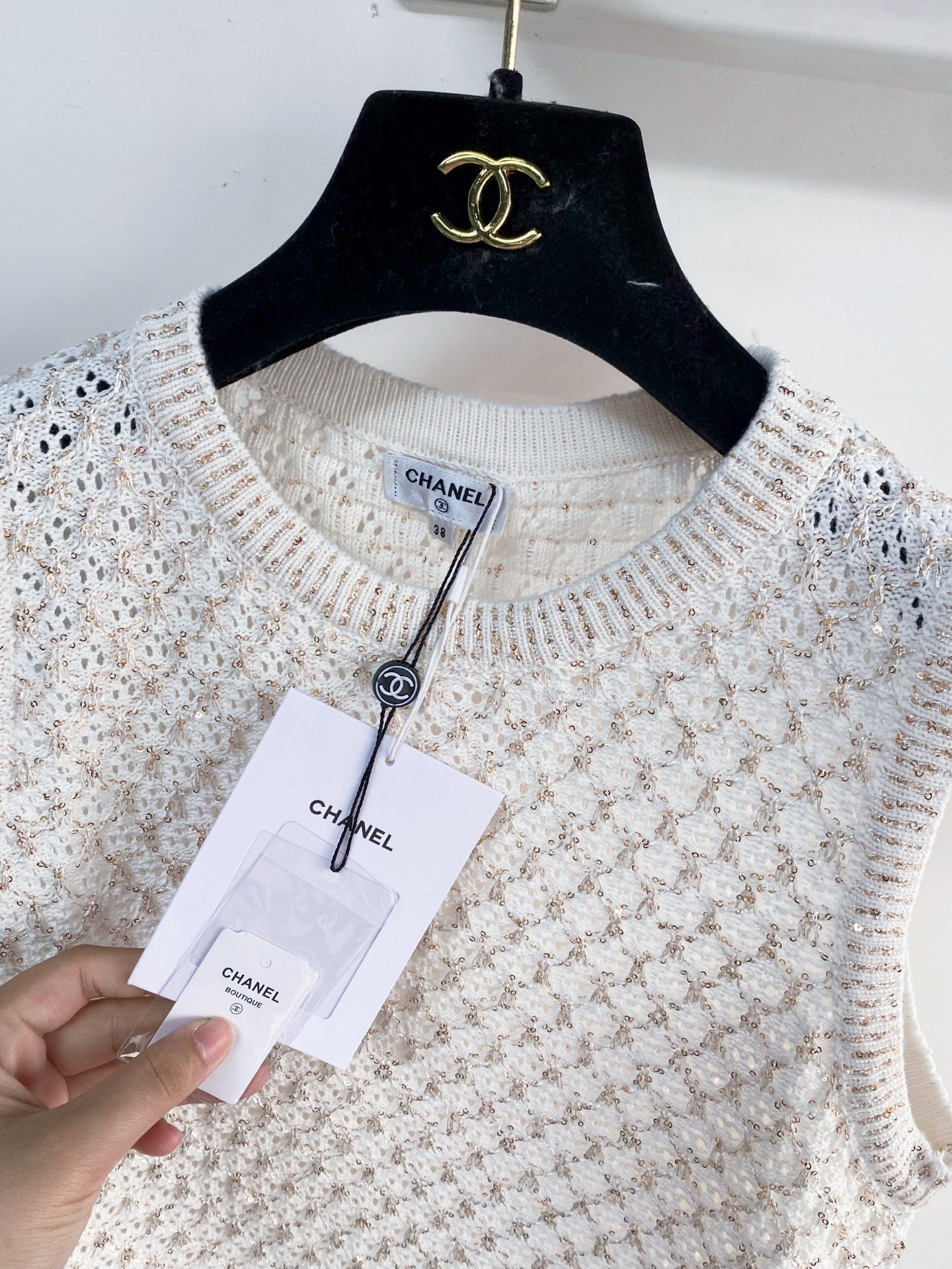 Chanel 2026 Knit Tank Top Off-white Wool 166807
