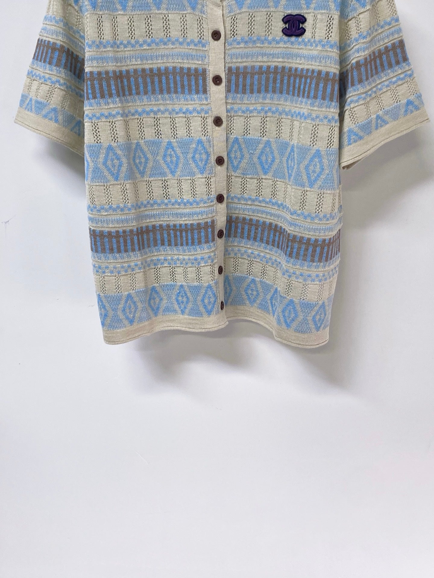 Chanel 2026 Short Sleeve Button Down Cardigan Flax Lelin 435143