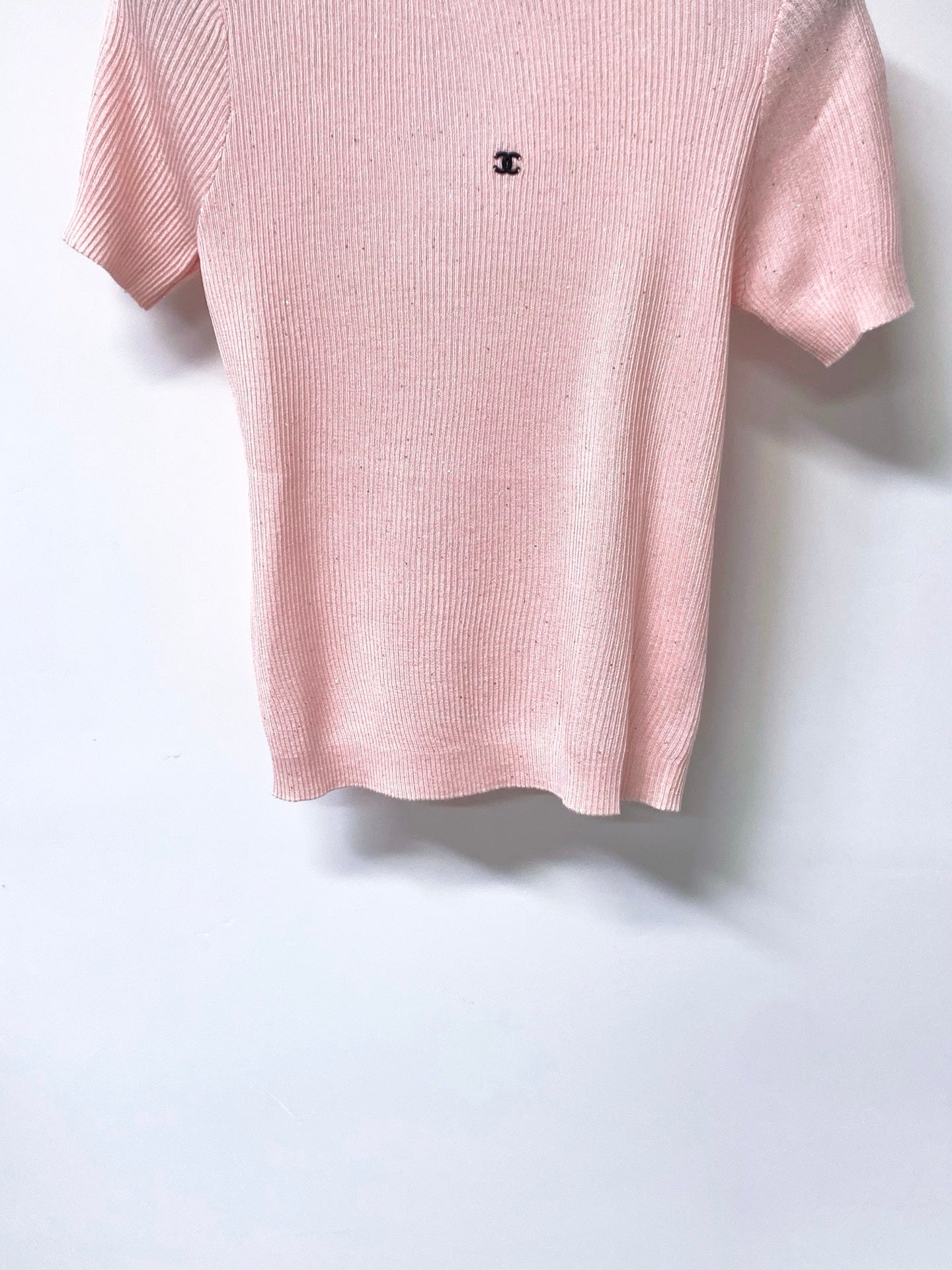 Chanel 2026 Short-Sleeved Shirt Glitter Detail Tencel 439810