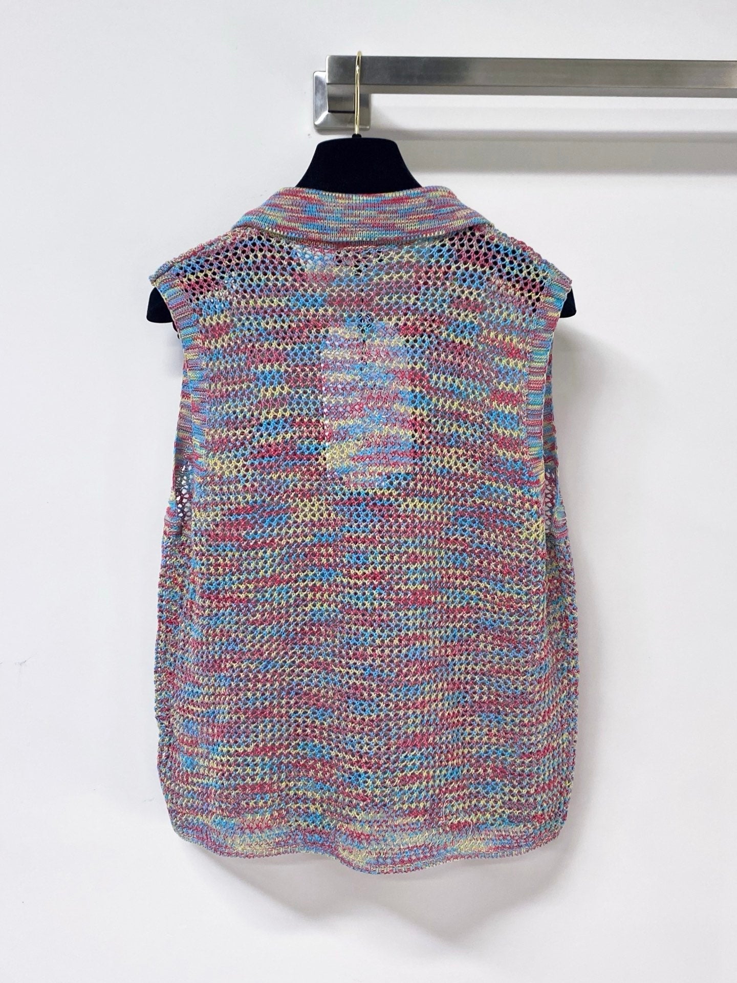 Chanel 2026 Knit Vest Polo Purple Laine Wool 442988